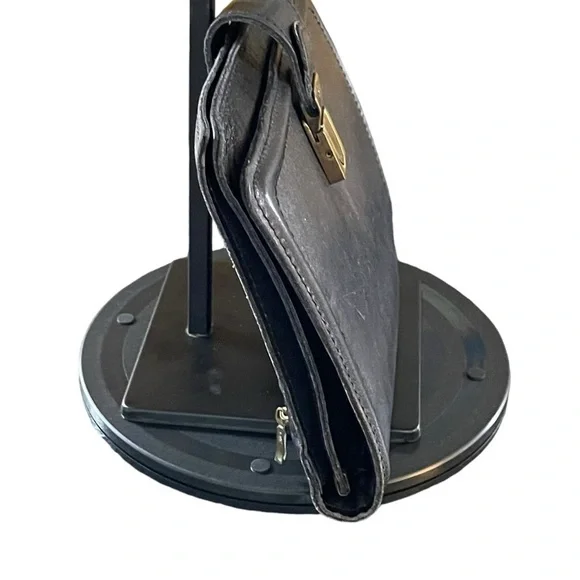 CaGi Vintage Black Leather Men's Bag Wrist Clutch Man Bag Gentleman's Bag - Picture 5 of 16